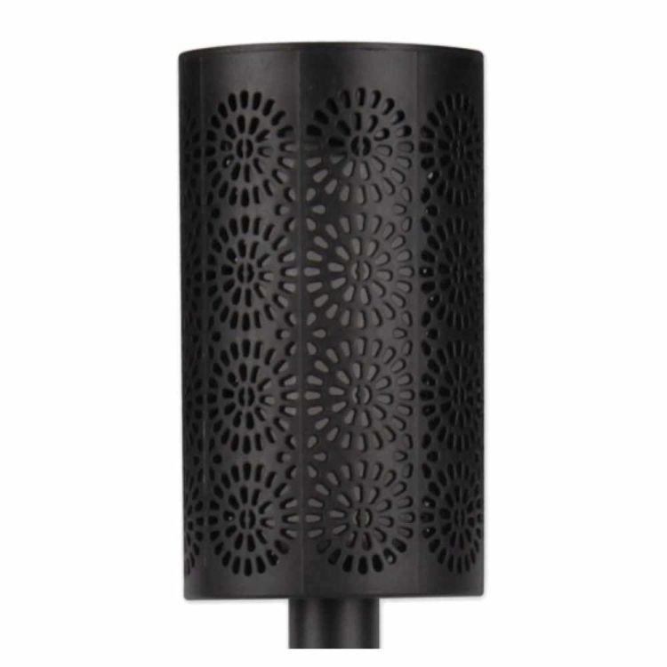Lampa solarna Ażur LED 1,2W 39cm IP44 wbijana pochodnia z czujnikiem zmierzchu czarna