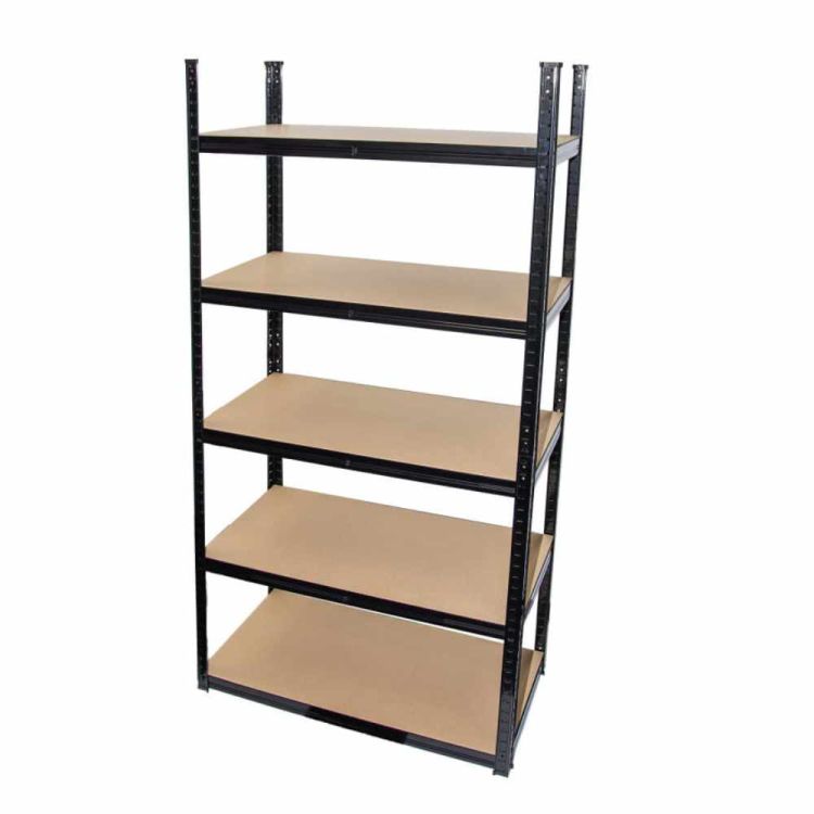 Regał magazynowy metalowy garażowy 180x75x35cm 750kg 5 półek czarny – zdjęcie 4