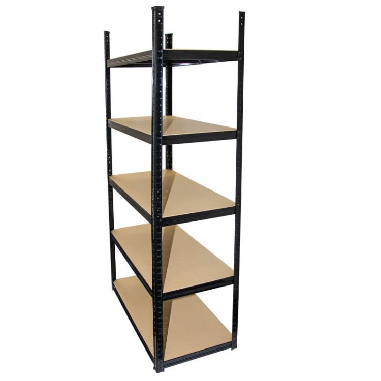 Regał magazynowy metalowy garażowy 180x75x35cm 750kg 5 półek czarny – zdjęcie 5