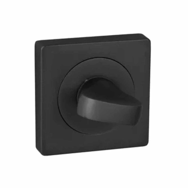 Szyld drzwiowy Domino Quadro-QR WC 52x52mm aluminium czarny kwadratowy do drzwi 38-45mm