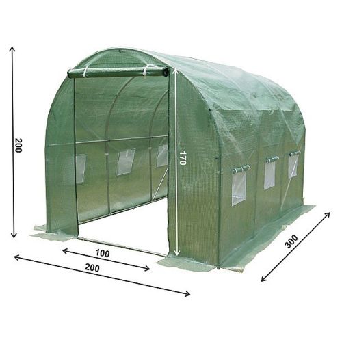 Tunel szklarniowy PREMIUM Green 2x3m 6m2 rurki 19mm folia PE 140g/m2 UV4 zielony
