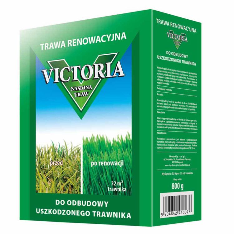 Trawa renowacyjna Floraland Victoria 0,8kg mieszanka wydajność 32m2 do odbudowy trawnika