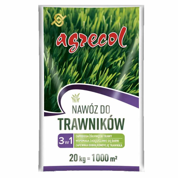 Nawóz do trawnika Agrecol Mineralny 20kg granulowany wieloskładnikowy 3w1 do trawników przydomowych