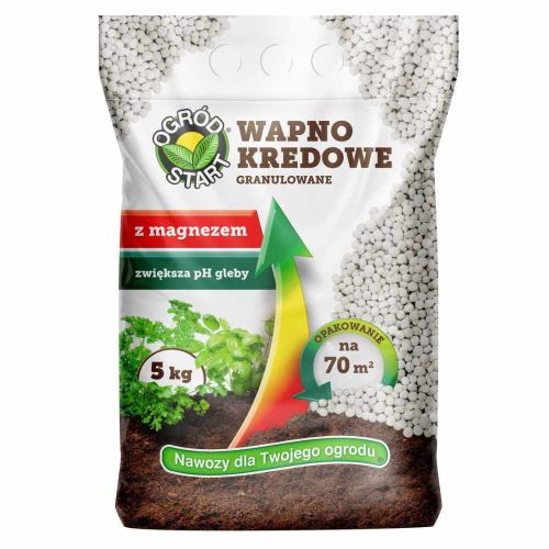 Wapno ogrodowe kredowe granulowane 5kg z magnezem odkwaszanie gleby