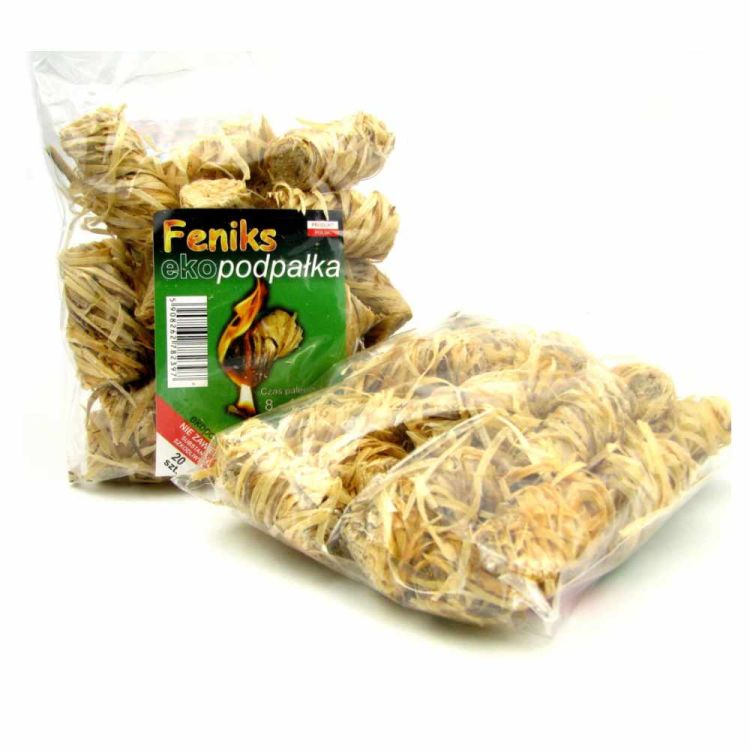 Podpałka ekologiczna Feniks Ekopodpałka 20 szt. drewniana stearynowa do pieca i kominka – zdjęcie 1