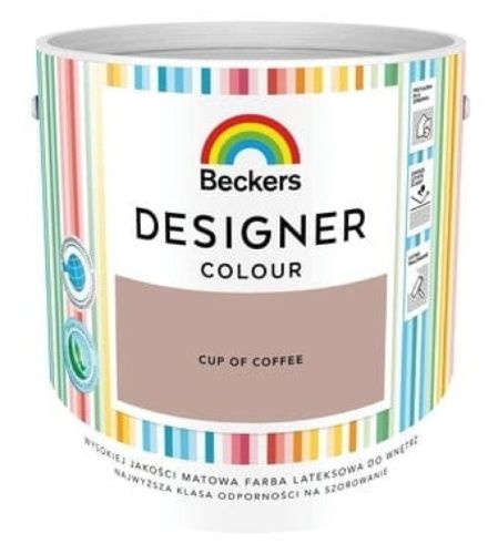 Farba lateksowa Beckers Designer Colour Cup of Coffe 2,5L plamoodporna matowa do ścian i sufitów