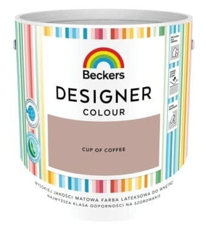 Farba lateksowa Beckers Designer Colour Cup of Coffe 2,5L plamoodporna matowa do ścian i sufitów