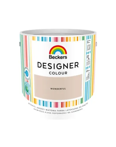 Farba lateksowa Beckers Designer Colour Silver Pearl 2,5L plamoodporna matowa do ścian i sufitów