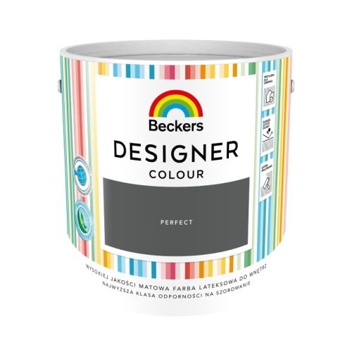 Farba lateksowa Beckers Designer Colour Perfect 2,5L plamoodporna matowa do ścian i sufitów