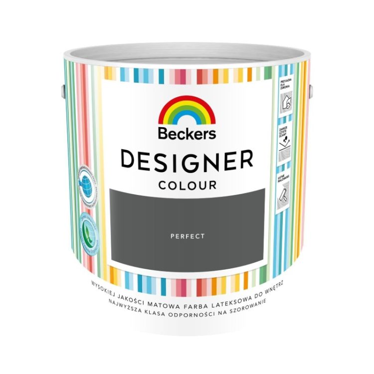 Farba lateksowa Beckers Designer Colour Perfect 2,5L plamoodporna matowa do ścian i sufitów