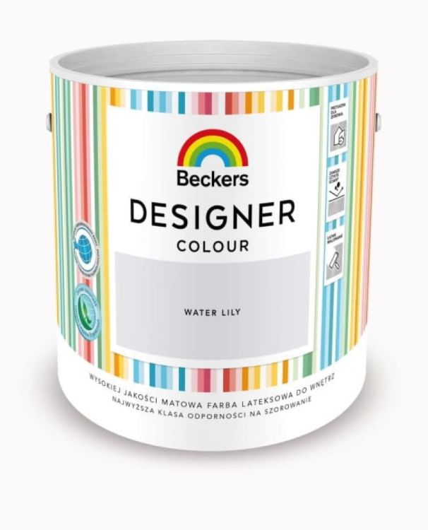Farba lateksowa Beckers Designer Colour Water Lily 2,5L plamoodporna matowa do ścian i sufitów