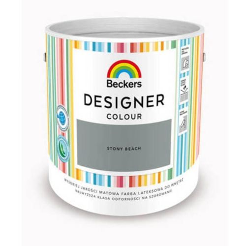 Farba lateksowa Beckers Designer Colour Stony Beach 2,5L plamoodporna matowa do ścian i sufitów
