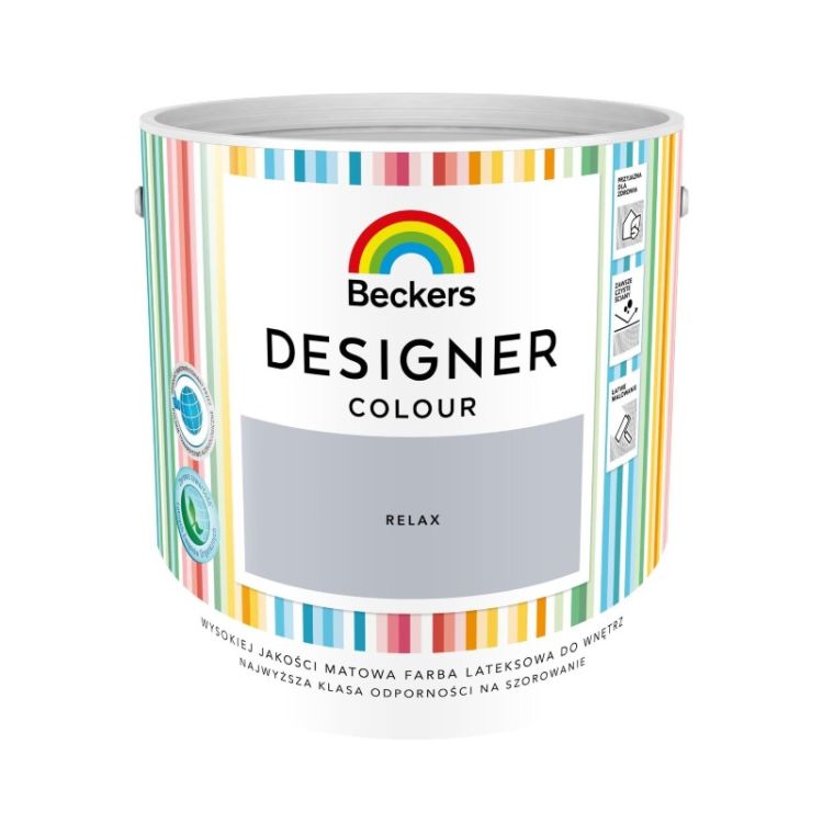 Farba lateksowa Beckers Designer Colour Relax 2,5L plamoodporna matowa do ścian i sufitów