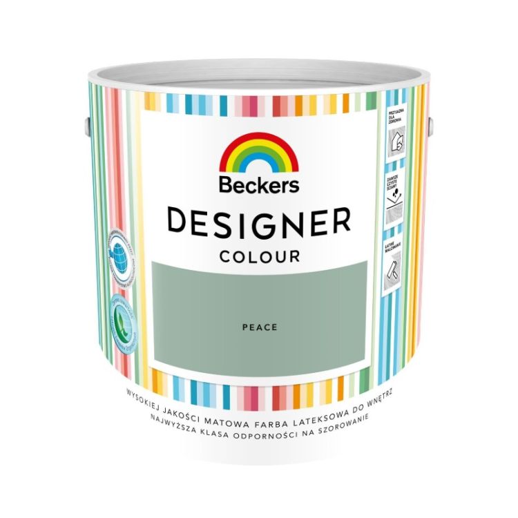 Farba lateksowa Beckers Designer Colour Peace 2,5L plamoodporna matowa do ścian i sufitów