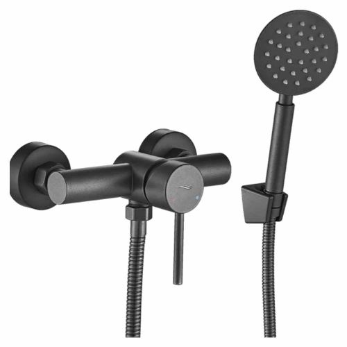 Bateria prysznicowa Noia BNK 941D grafit ścienna z zestawem natryskowym 35mm