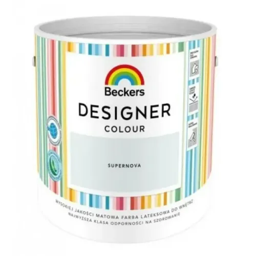 Farba lateksowa Beckers Designer Colour Supernova 2,5L plamoodporna matowa do ścian i sufitów