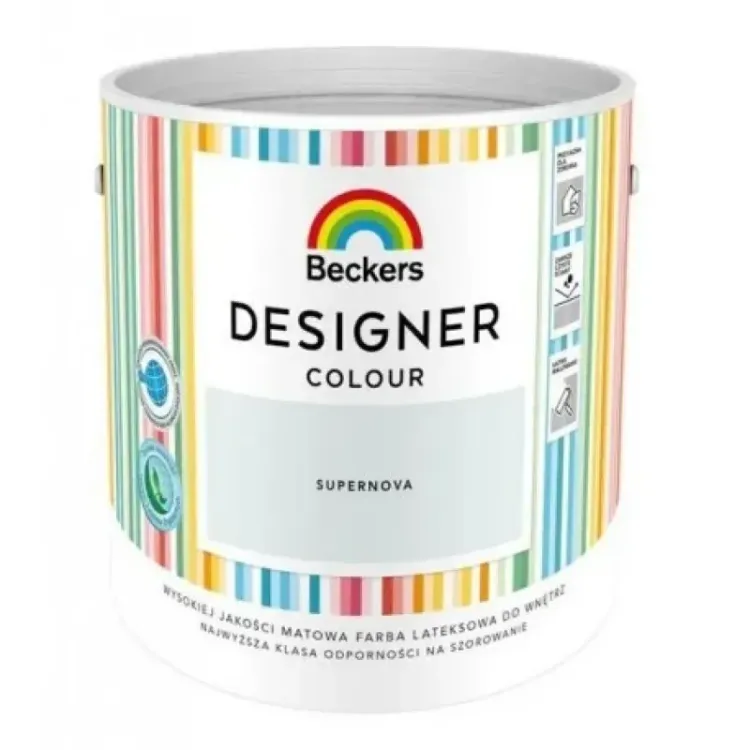 Farba lateksowa Beckers Designer Colour Supernova 2,5L plamoodporna matowa do ścian i sufitów