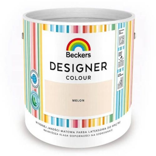 Farba lateksowa Beckers Designer Colour Melon 2,5L plamoodporna matowa do ścian i sufitów