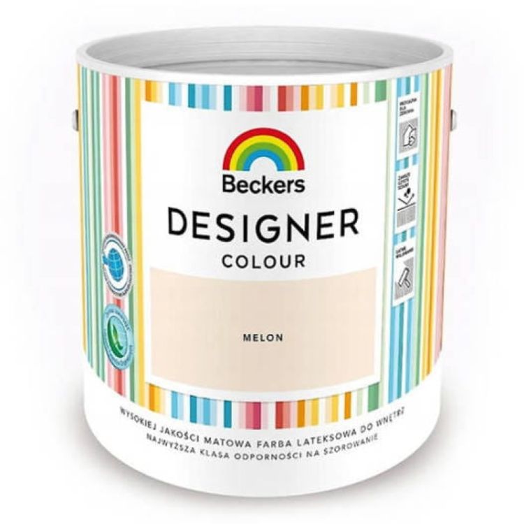 Farba lateksowa Beckers Designer Colour Melon 2,5L plamoodporna matowa do ścian i sufitów