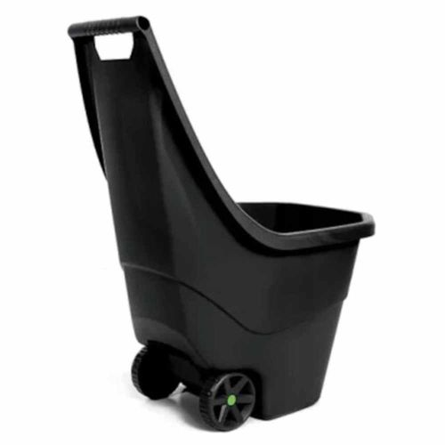 Taczka ogrodowa Prosperplast Load & Go 55 l z kołami transportowymi do liści ziemi i odpadów ogrodowych czarna