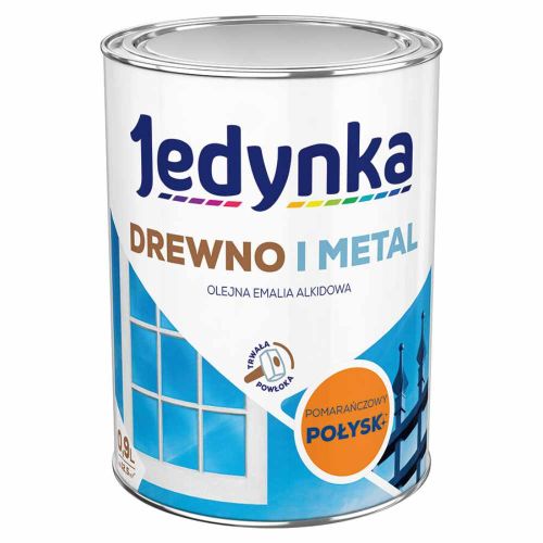 Farba alkidowa Jedynka Drewno i Metal Pomarańczowy Pastelowy 0,9 l połysk do drewna i metalu