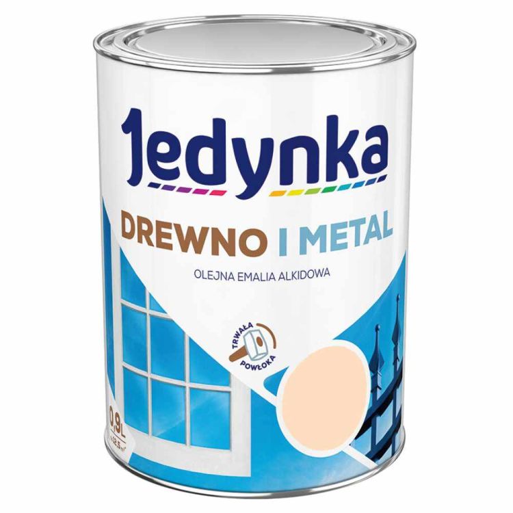 Farba alkidowa Jedynka Drewno i Metal Kremowy 0,9 l połysk do drewna i metalu