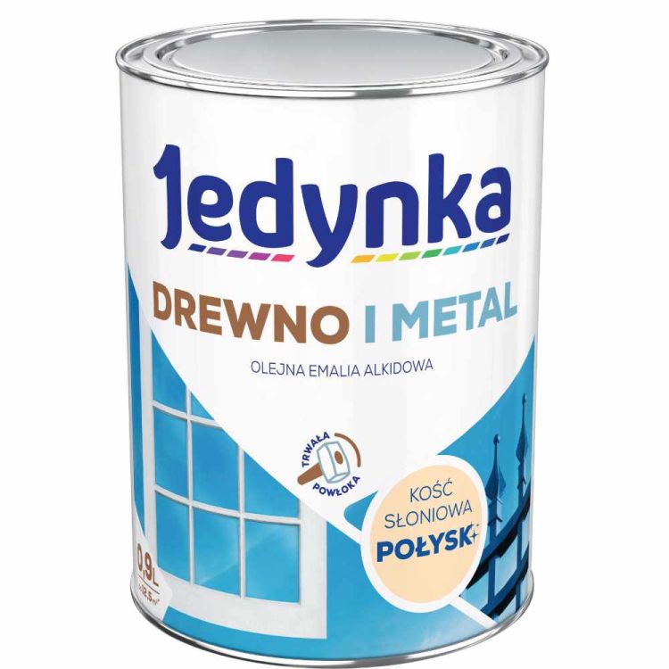 Farba alkidowa Jedynka Drewno i Metal Kość Słoniowa 0,9 l połysk do drewna i metalu