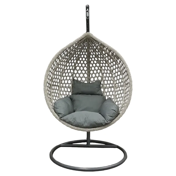 Fotel wiszący kokon do ogrodu rattan 150kg szary pojedynczy Laguna L Serpent Tree