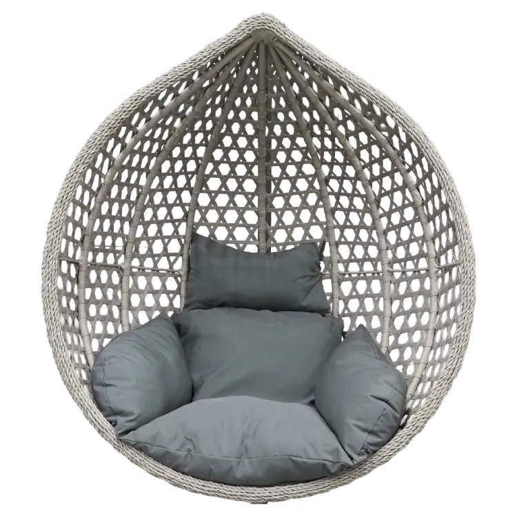 Fotel wiszący kokon do ogrodu rattan 150kg szary pojedynczy Laguna L Serpent Tree