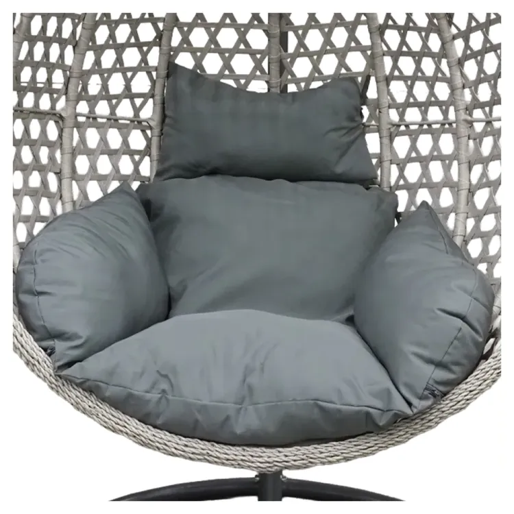 Fotel wiszący kokon do ogrodu rattan 150kg szary pojedynczy Laguna L Serpent Tree