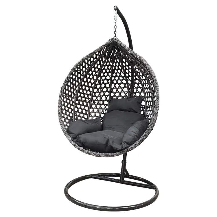 Fotel wiszący kokon do ogrodu rattan 150kg czarny pojedynczy Laguna L Serpent Tree – zdjęcie 2