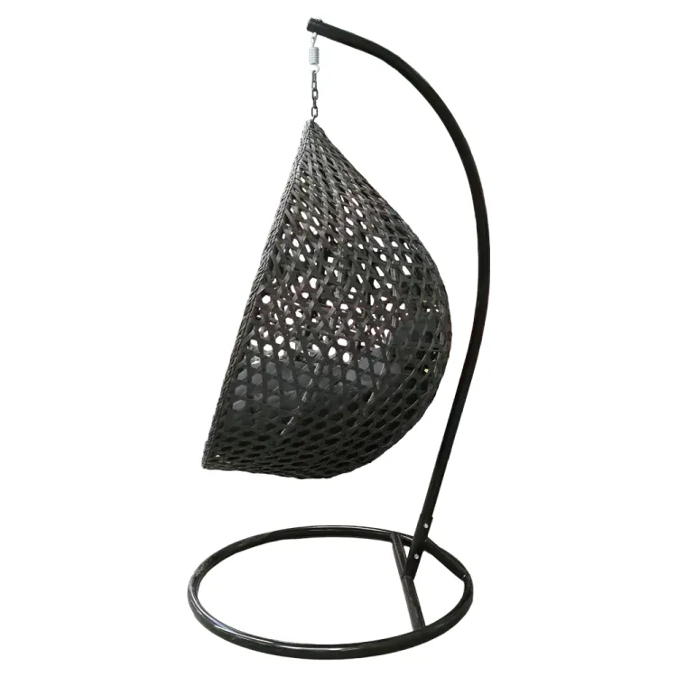 Fotel wiszący kokon do ogrodu rattan 150kg czarny pojedynczy Laguna L Serpent Tree – zdjęcie 3