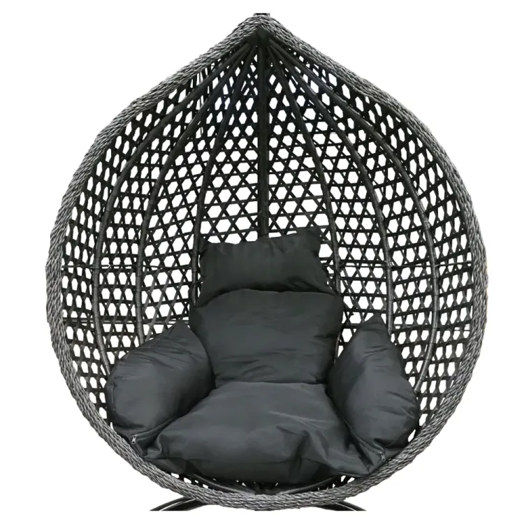 Fotel wiszący kokon do ogrodu rattan 150kg czarny pojedynczy Laguna L Serpent Tree – zdjęcie 4
