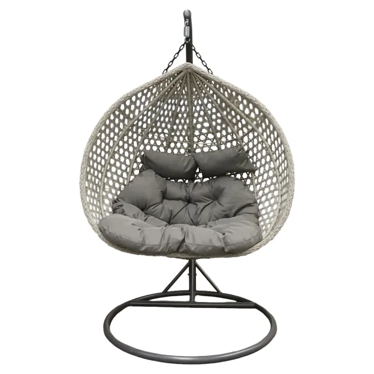 Fotel wiszący kokon do ogrodu rattan 180kg szary dwuosobowy Laguna XL Serpent Tree – zdjęcie 1
