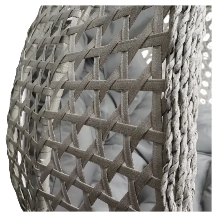 Fotel wiszący kokon do ogrodu rattan 180kg szary dwuosobowy Laguna XL Serpent Tree – zdjęcie 8