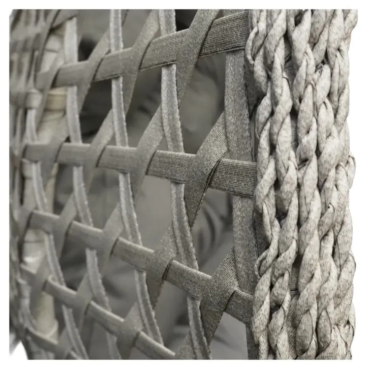 Fotel wiszący kokon do ogrodu rattan 180kg szary dwuosobowy Laguna XL podwójny stelaż Serpent Tree – zdjęcie 8