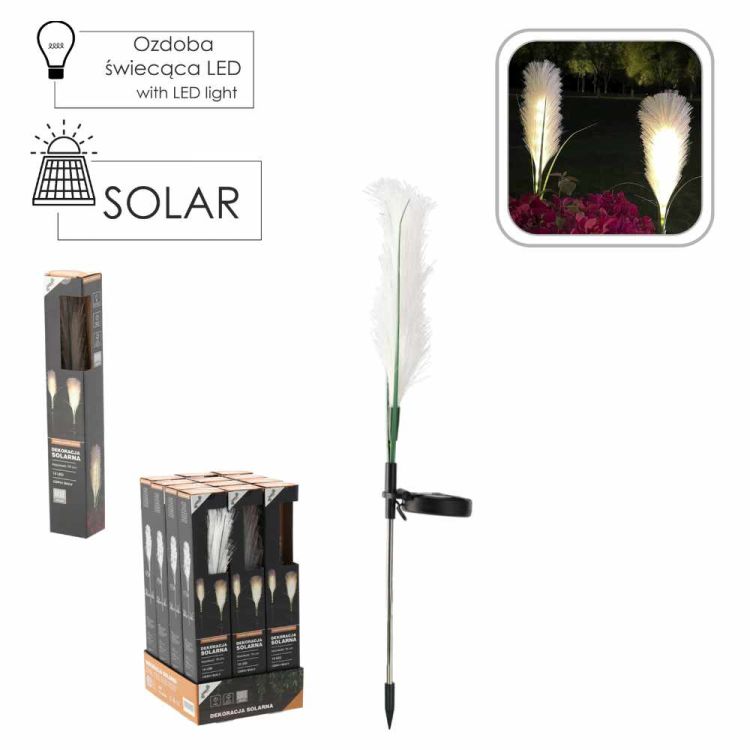 Lampa solarna ogrodowa trawa pampasowa LED 70cm ciepły biały dekoracyjna – zdjęcie 4