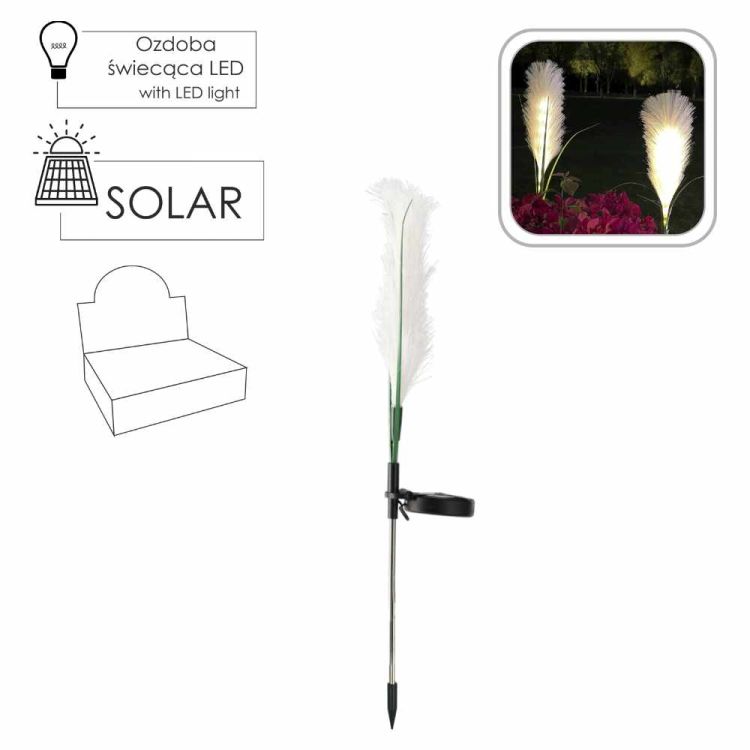 Lampa solarna ogrodowa trawa pampasowa LED 70cm ciepły biały dekoracyjna – zdjęcie 5