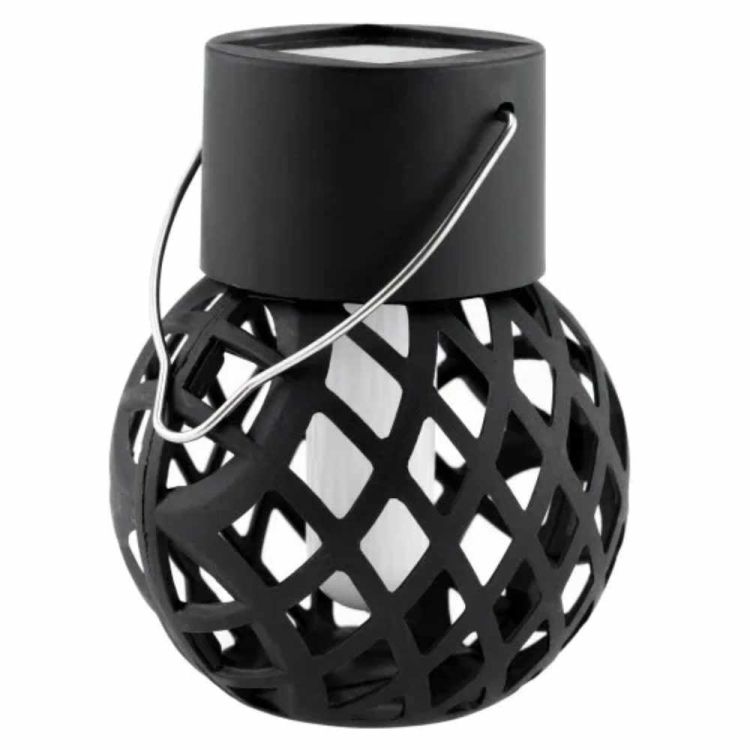 Lampa solarna ogrodowa kula LED czarna wisząca dekoracyjna – zdjęcie 2