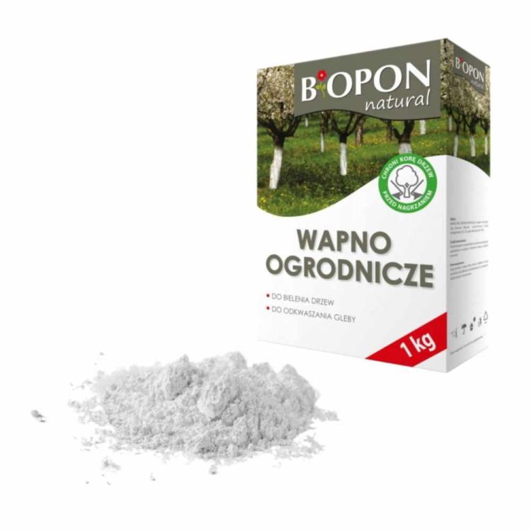 Wapno ogrodnicze Biopon Natural 1kg do bielenia drzew i odkwaszania gleby