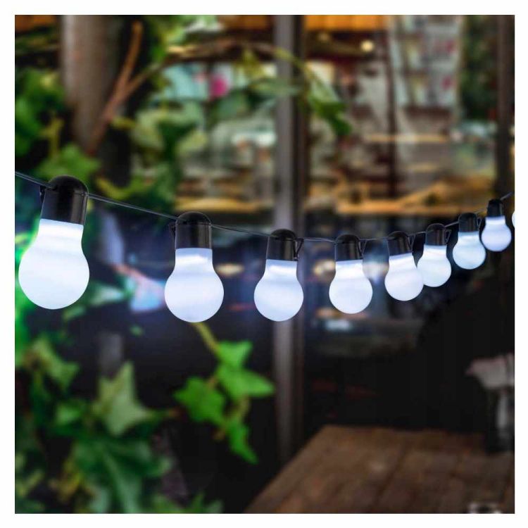 Girlanda solarna ogrodowa 4iQ Group Z301584 20 LED biała 5 cm lampki wiszące do ogrodu tarasu i altany