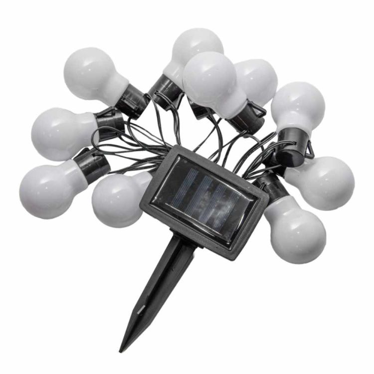 Girlanda solarna ogrodowa 4iQ Group Z301584 20 LED biała 5 cm lampki wiszące do ogrodu tarasu i altany