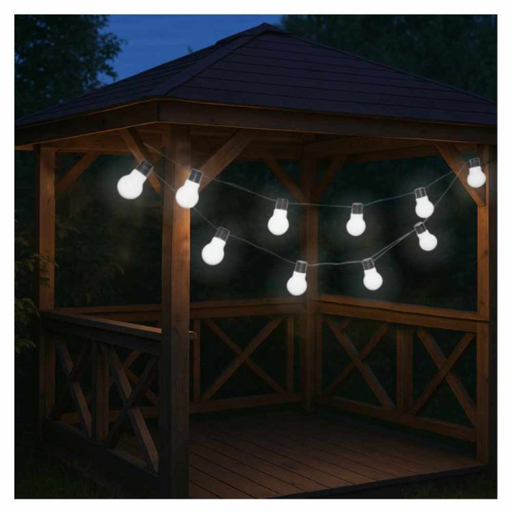 Girlanda solarna ogrodowa 4iQ Group Z301584 20 LED biała 5 cm lampki wiszące do ogrodu tarasu i altany