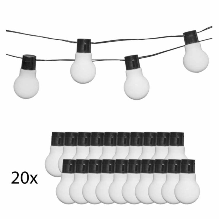 Girlanda solarna ogrodowa 4iQ Group Z301584 20 LED biała 5 cm lampki wiszące do ogrodu tarasu i altany