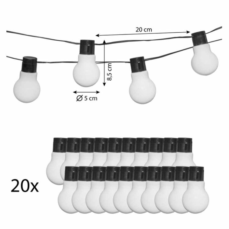 Girlanda solarna ogrodowa 4iQ Group Z301584 20 LED biała 5 cm lampki wiszące do ogrodu tarasu i altany