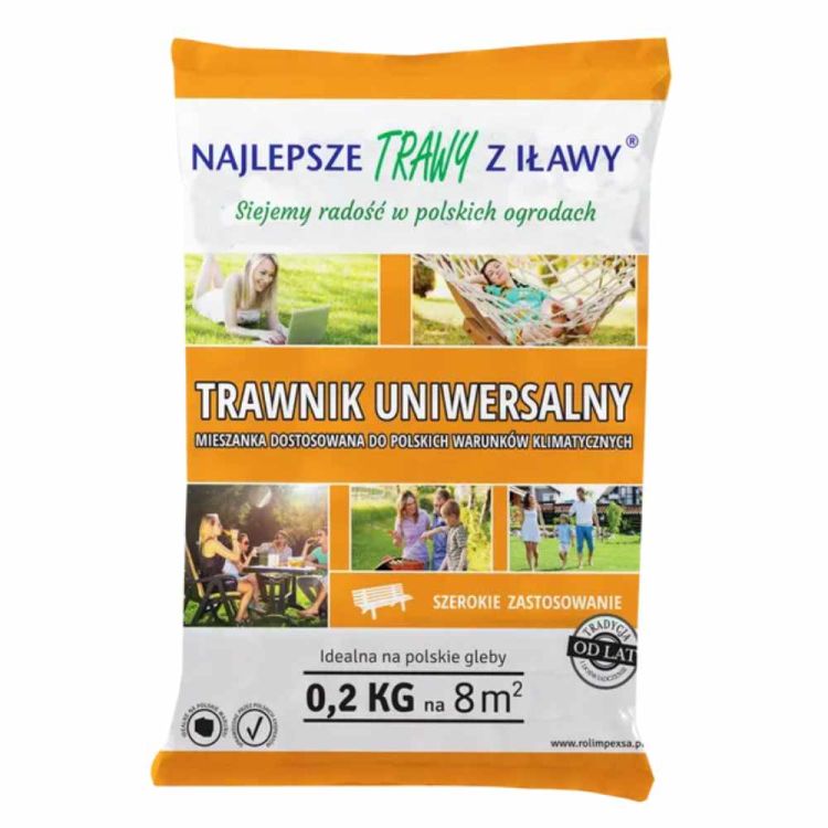 Mieszanka trawnikowa uniwersalna Rolimpex 0,2 kg wydajność 8m² do ogrodu i terenów rekreacyjnych