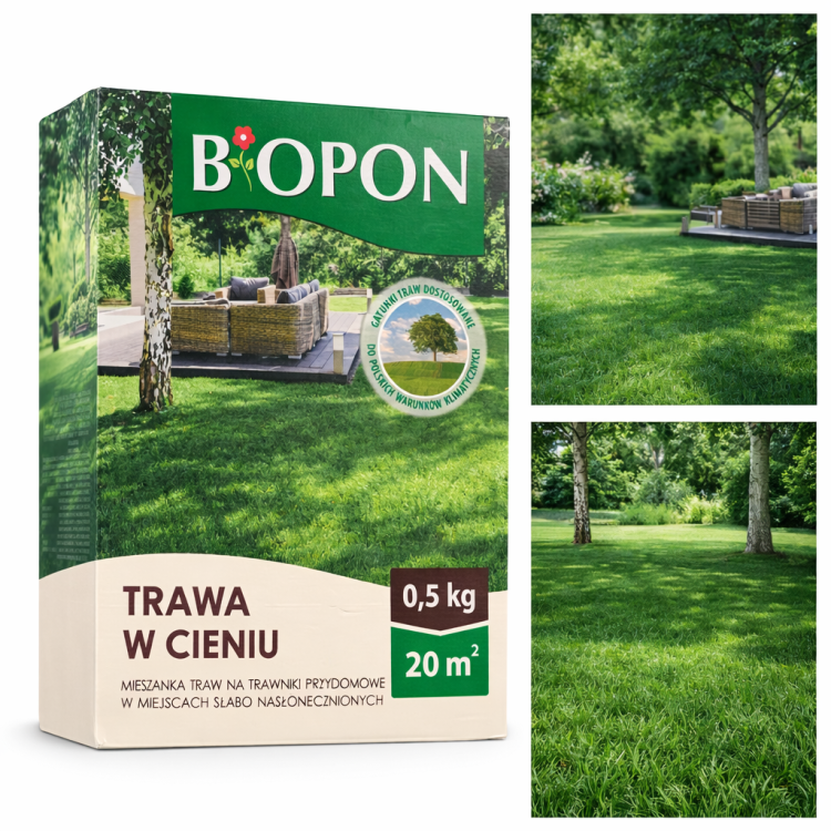 Nasiona trawy Biopon Trawa w cieniu mieszanka traw 0,5kg