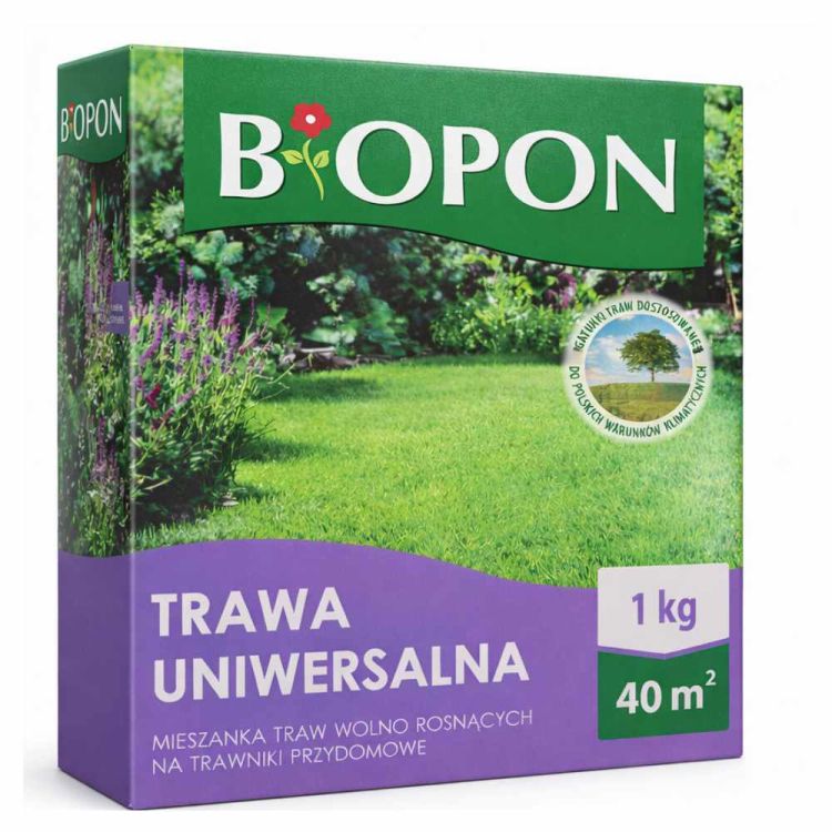 Trawa uniwersalna Biopon nasiona trawy ogrodowej mieszanka traw 1 kg 40 m²
