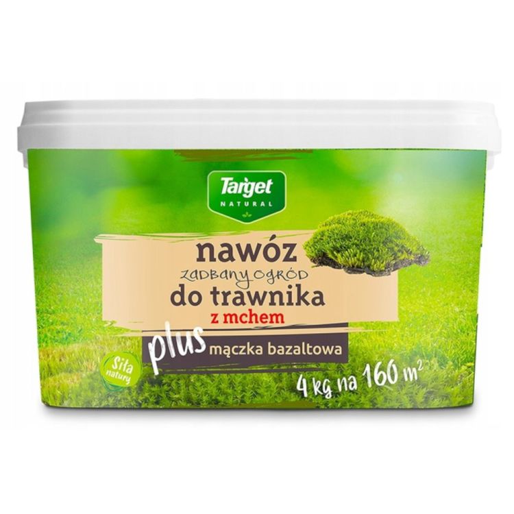 Nawóz do trawnika Target ZadBany Ogród 4kg z mchem plus mączka bazaltowa do regeneracji trawnika