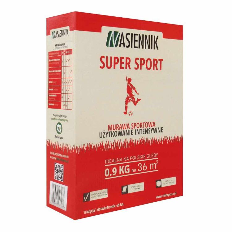 Trawa sportowa gazonowa mieszanka traw Nasiennik Super Sport 0,9kg odporna deptanie